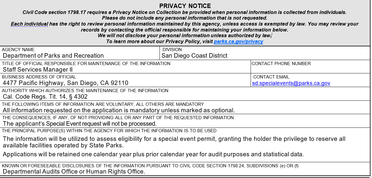 Privacy Collection Notice