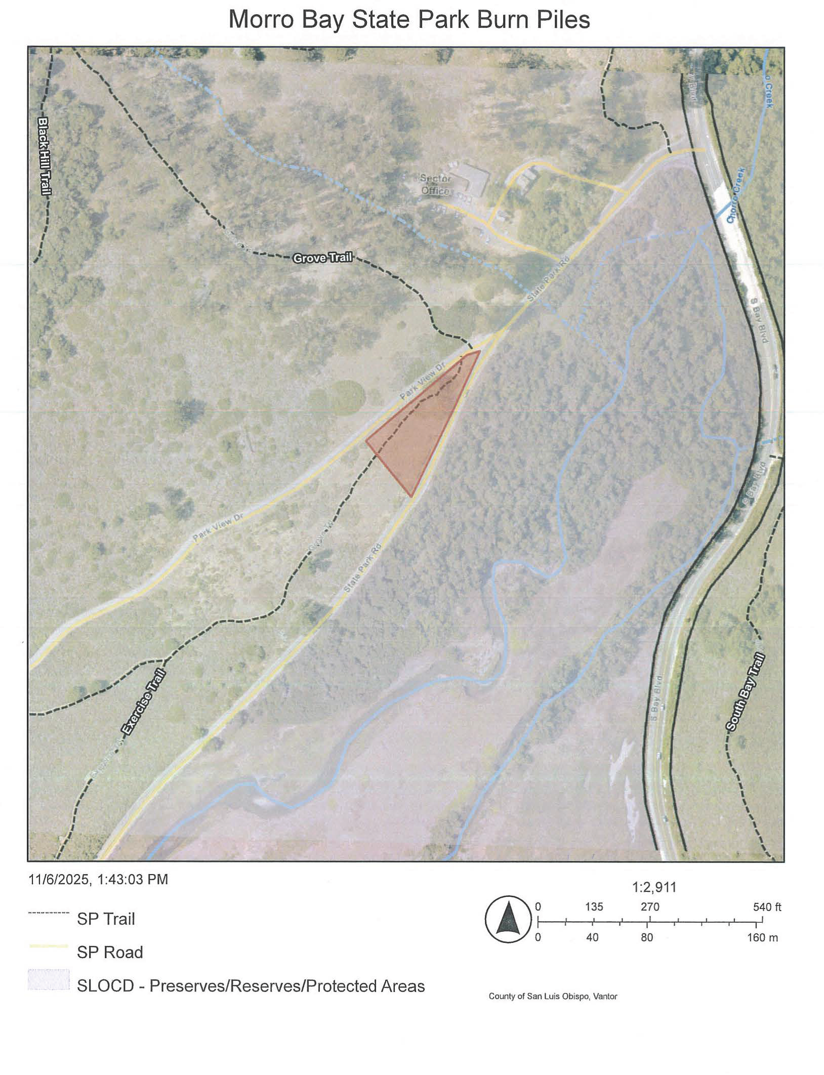 Morro Bay State Park Burn Piles - 11/6/2025 Morro Bay State Park Burn Piles - 11/6/2025