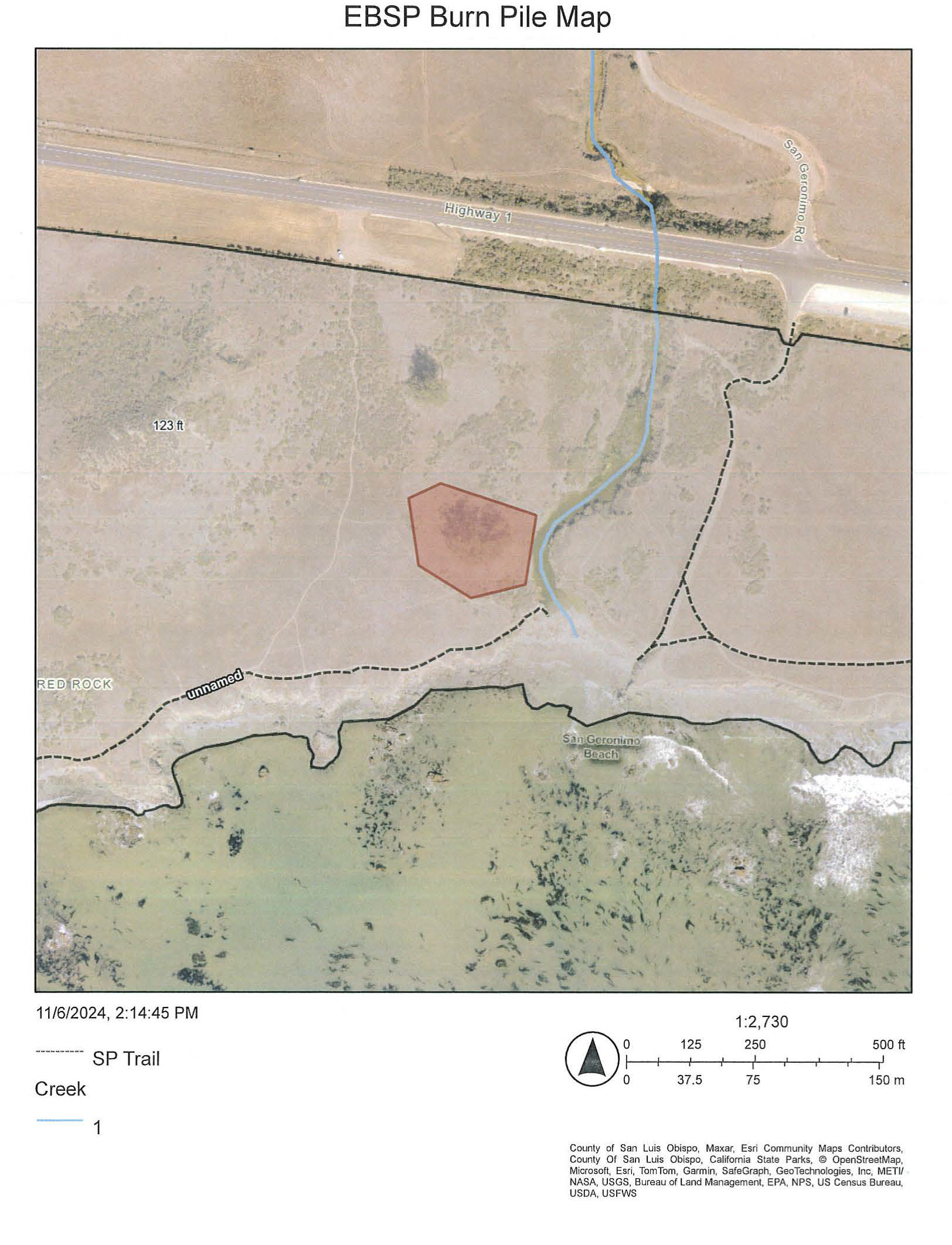EBSP Burn Pile Map - 11/6/2024 Morro EBSP Burn Pile Map - 11/6/2024