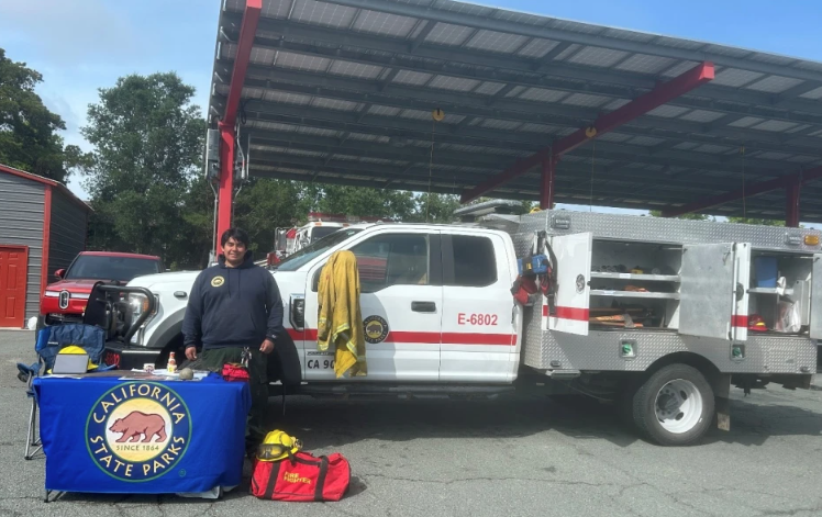 District staff with fire equipment