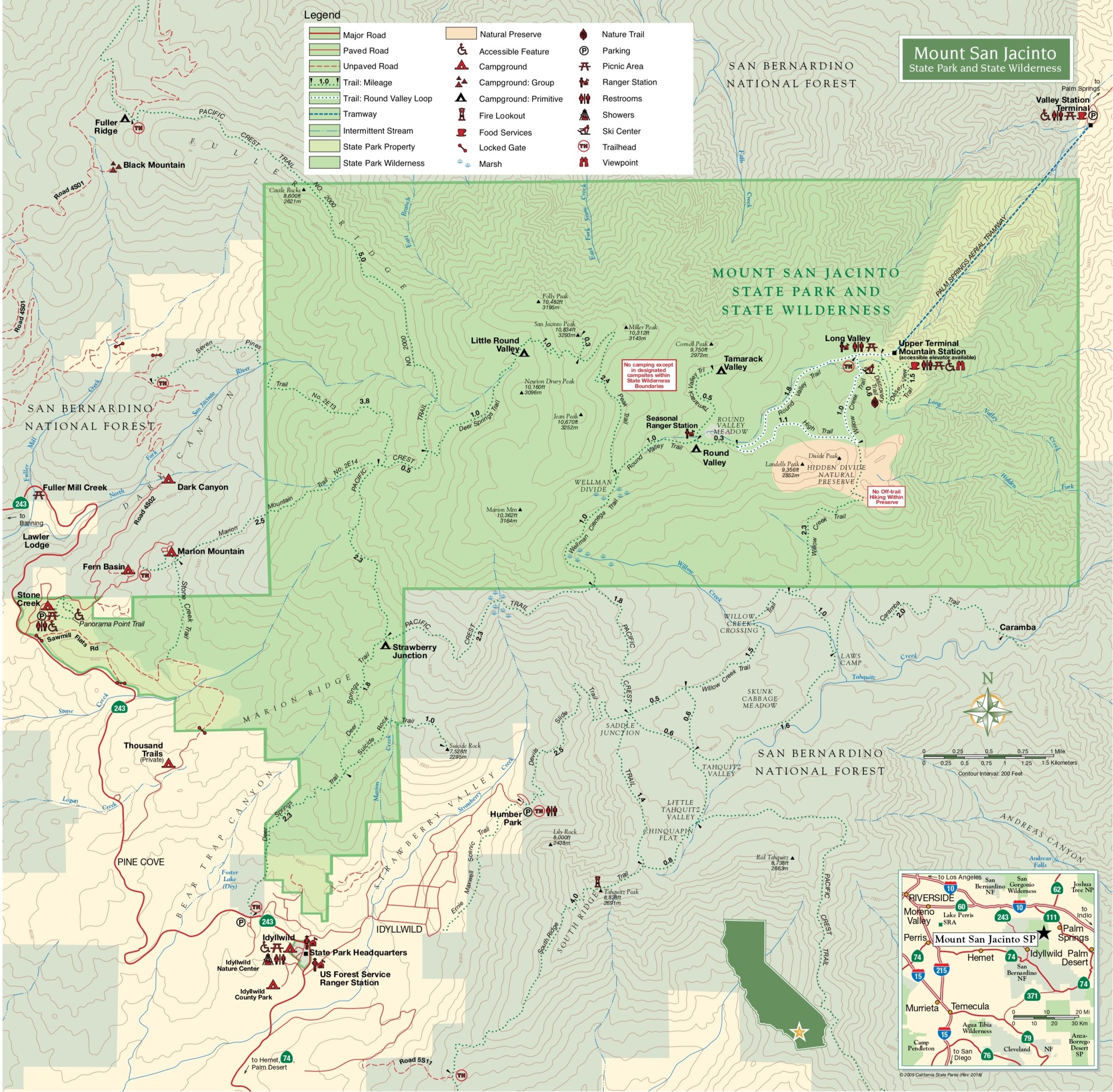 Mt San Jacinto Map Mt San Jacinto Map