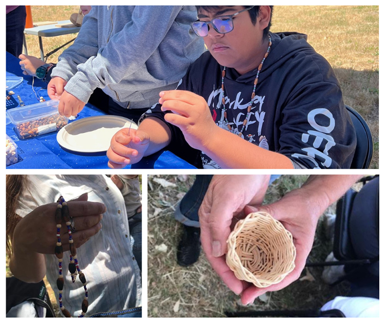 Visitors explore hands-on cultural activities and traditional crafts during a community outreach event. Photos from California State Parks.
