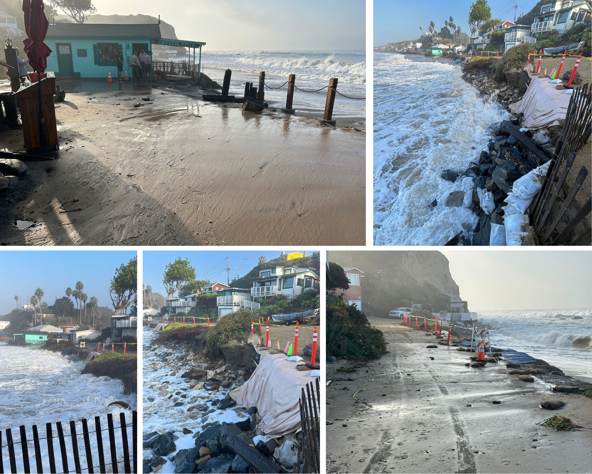 High surf damage at Crystal Cove State Park in October 2026