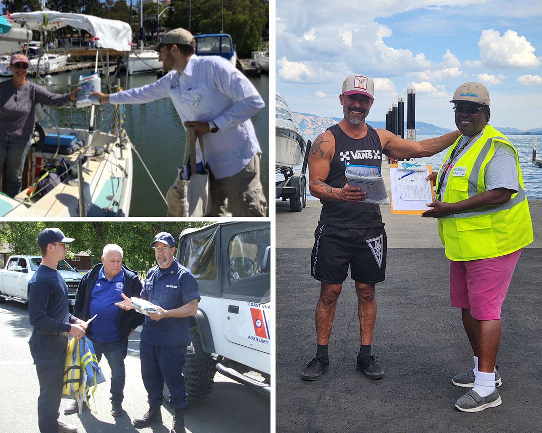Dockwalkers share environmental education materials with boaters
