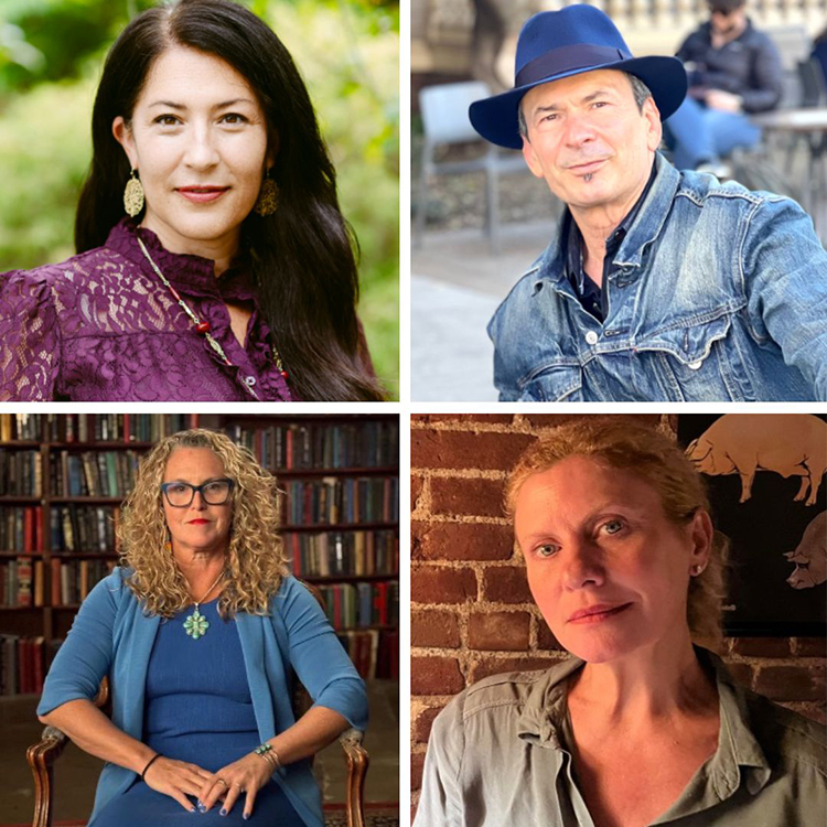 (Clockwise from top left) U.S. Poet Laureate Ada Lim&oacute;n, Pulitzer Prize winner Forrest Gander, Tenth Gate Prize winner Nicole Callihan, Sonoma County Poet Laureate Emerita Iris Jamahl Dunkle. Photos from California State Parks.